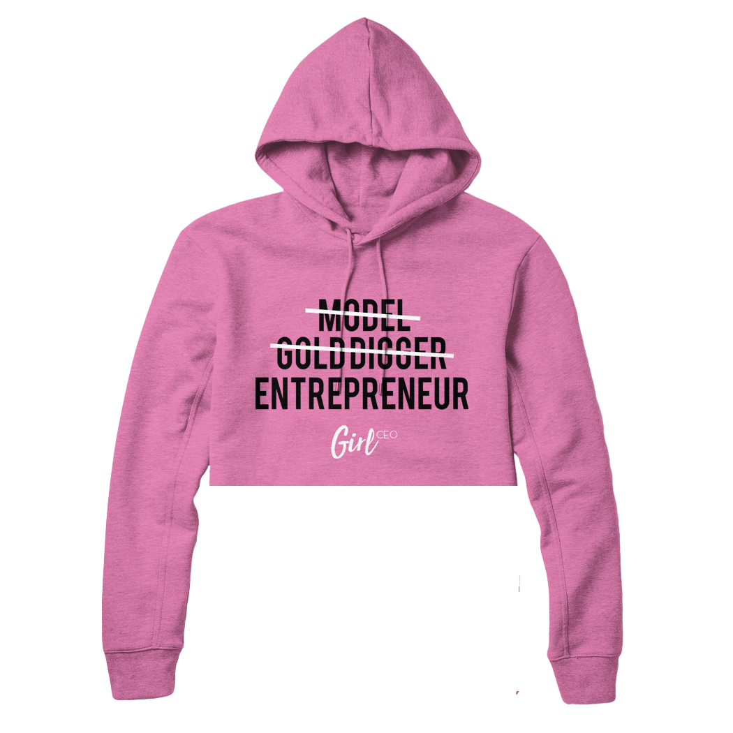 Pink Girl CEO Crop Hoodie