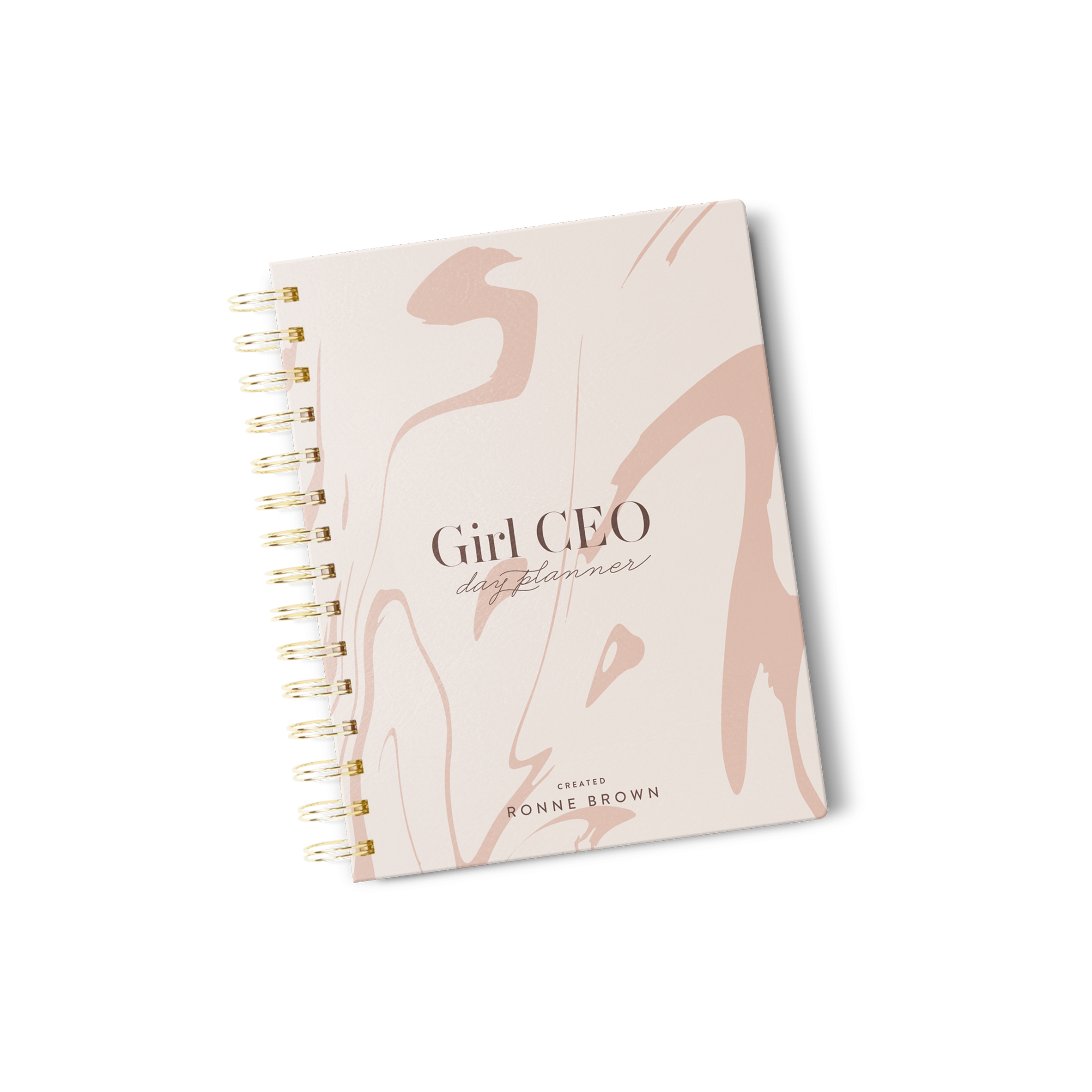 Dateless Marble Girl CEO Professional Daily Planner- Pink Marble
