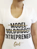 White Girl CEO Classic V-Neck T Shirt